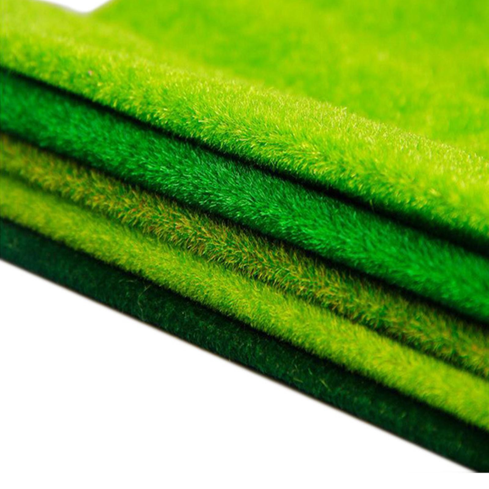 4xArtificial Model Grass Railway Scenery Layout Simulation Lawn Decor DIY Yellow
