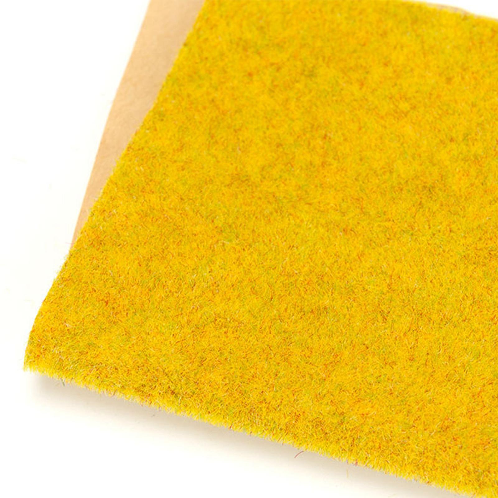 3xArtificial Model Grass Railway Scenery Layout Simulation Lawn Decor DIY Yellow