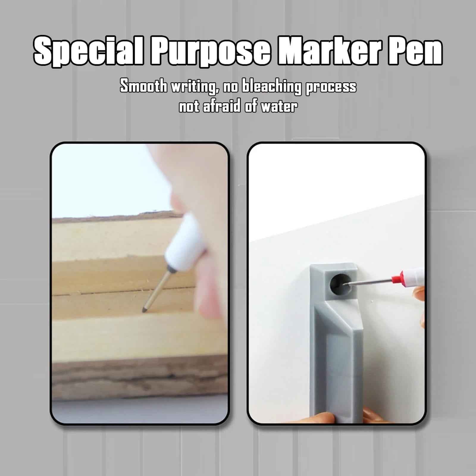 8x 4 Colors Long Head Deep Reach Markers Woodworking Hardware Stone Pen Log