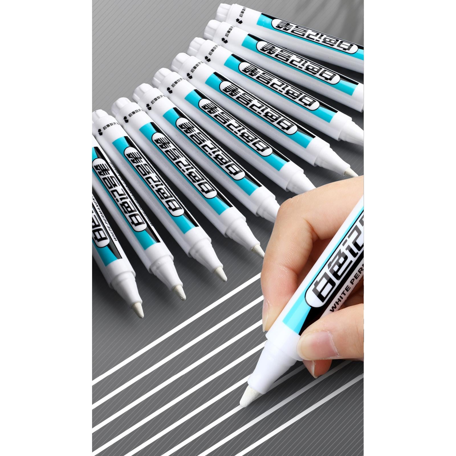 3xWhite Marker Paint Pen DIY Crafts Bathroom Water Resistant Carpentry Kitchen 0.7mm