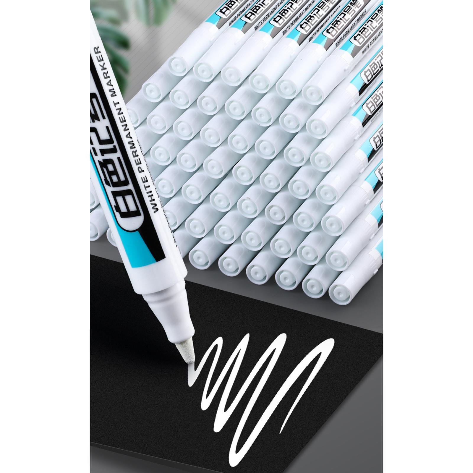 4xWhite Marker Paint Pen DIY Crafts Bathroom Water Resistant Carpentry Kitchen 0.7mm