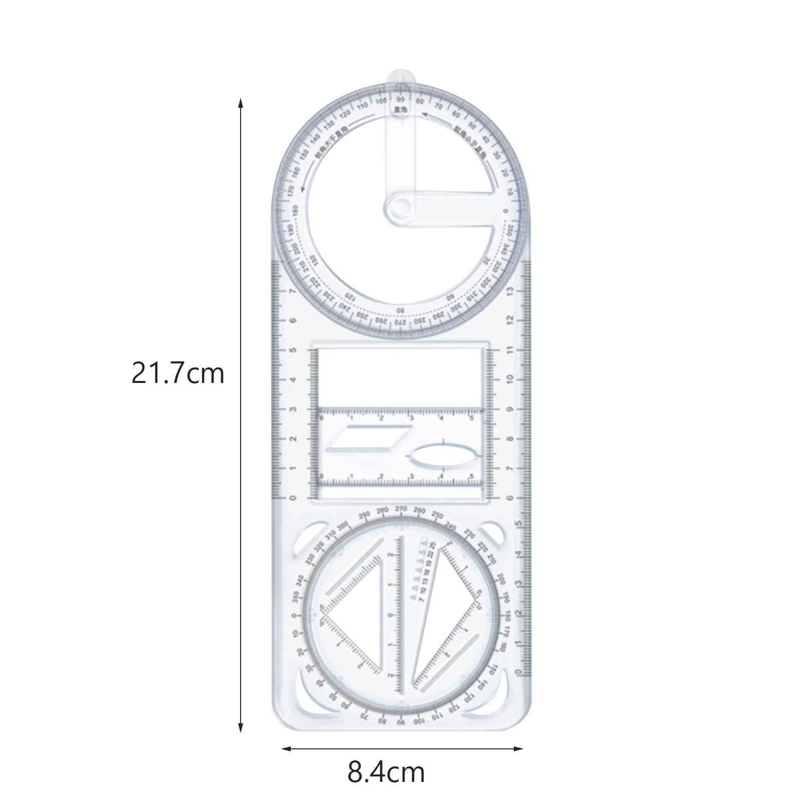 Multifunctional Geometric Ruler Mathematics Drawing Template for Woodworking style A