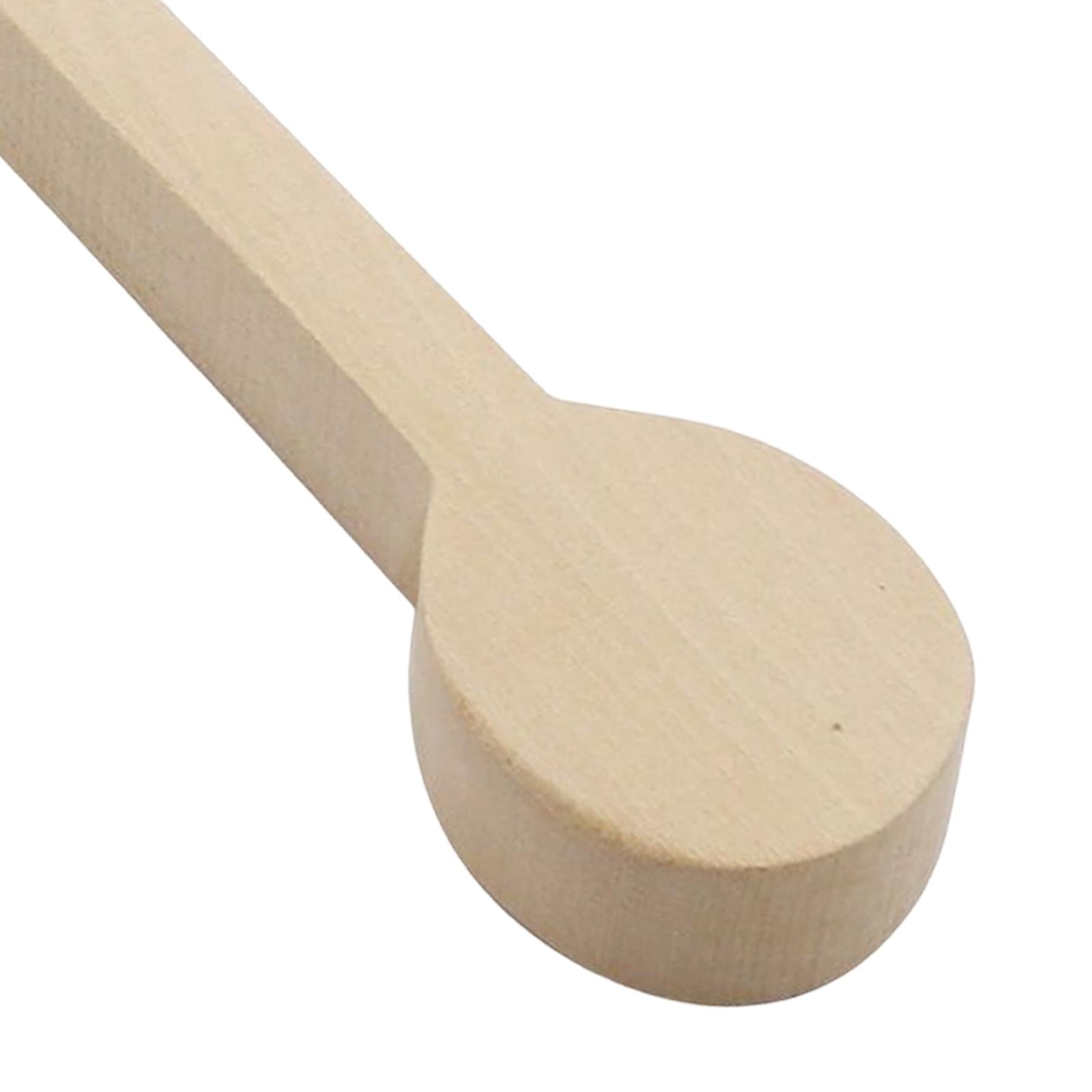 4xPortable Wooden Carving Spoon Blank Unfinished Beech Walnut for Starter 11cm