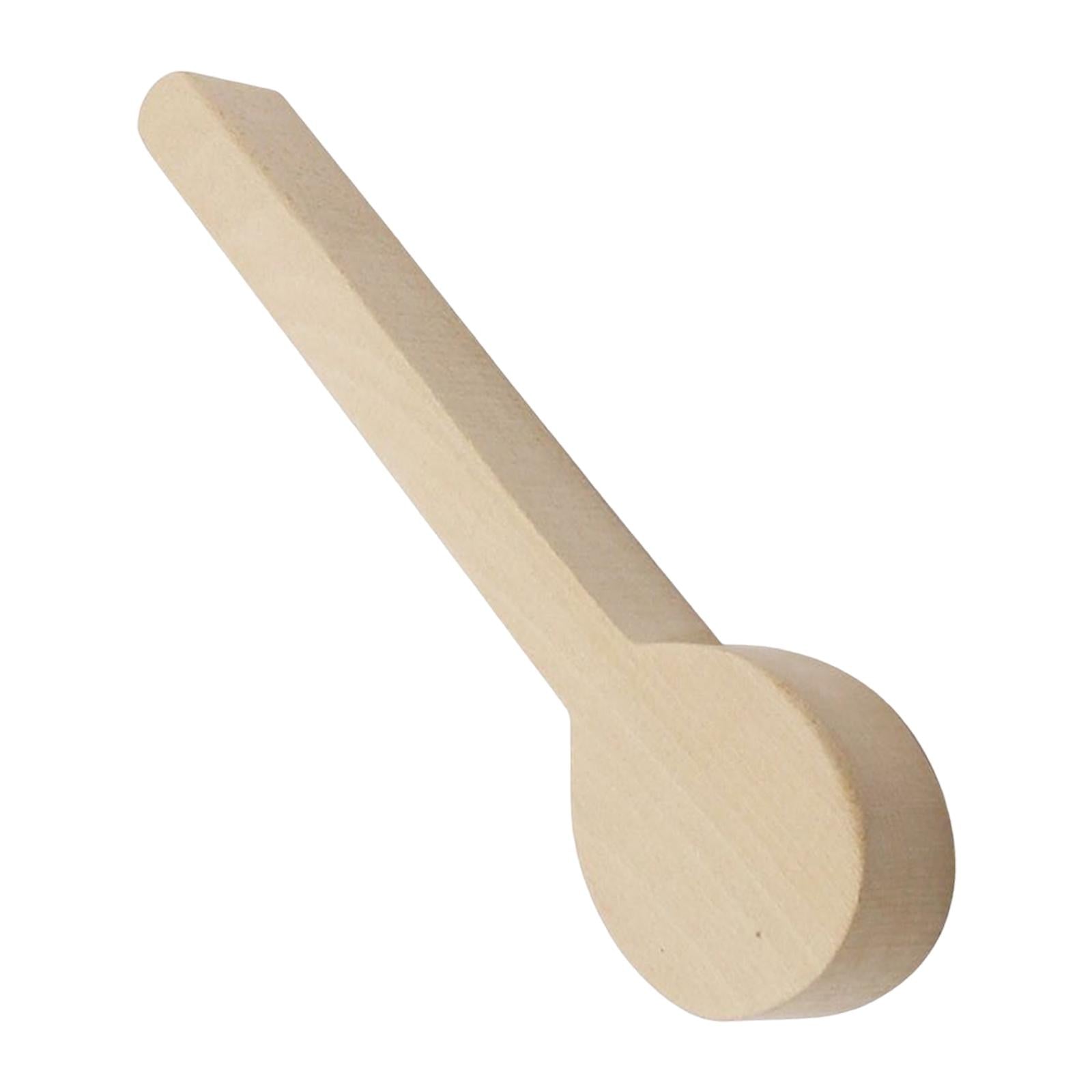 4xPortable Wooden Carving Spoon Blank Unfinished Beech Walnut for Starter 11cm