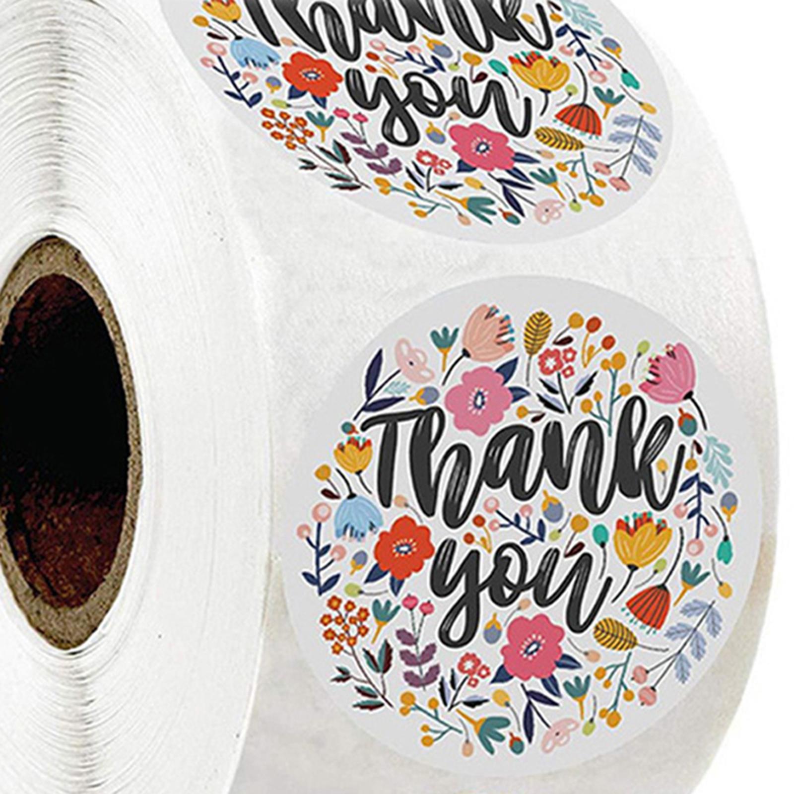 3x500 Pieces Thank You Stickers Scrapbook Decals for Baking Packaging Wedding Colorful