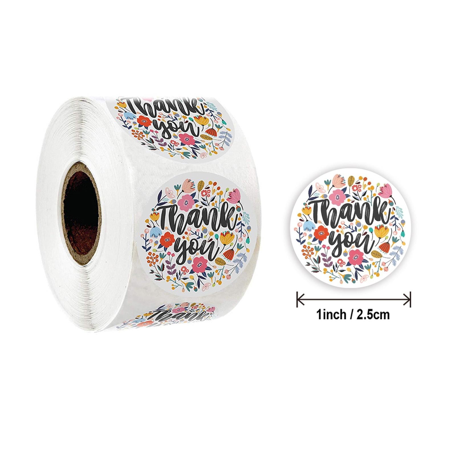 3x500 Pieces Thank You Stickers Scrapbook Decals for Baking Packaging Wedding Colorful