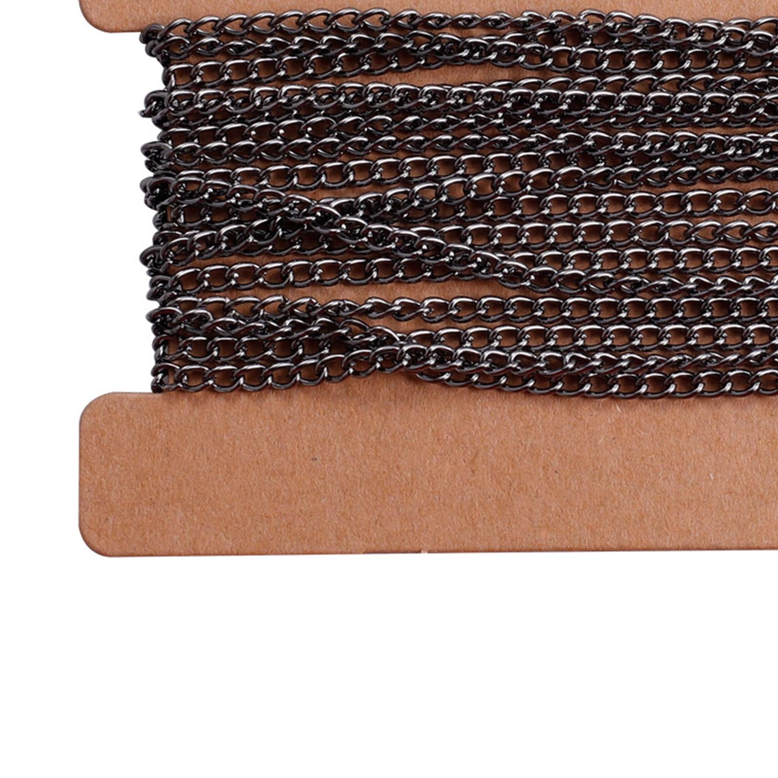 2xTwisted Link Chain DIY Jewelry Making Keychain Earrings Curb Cable Chain Gray Black Plating