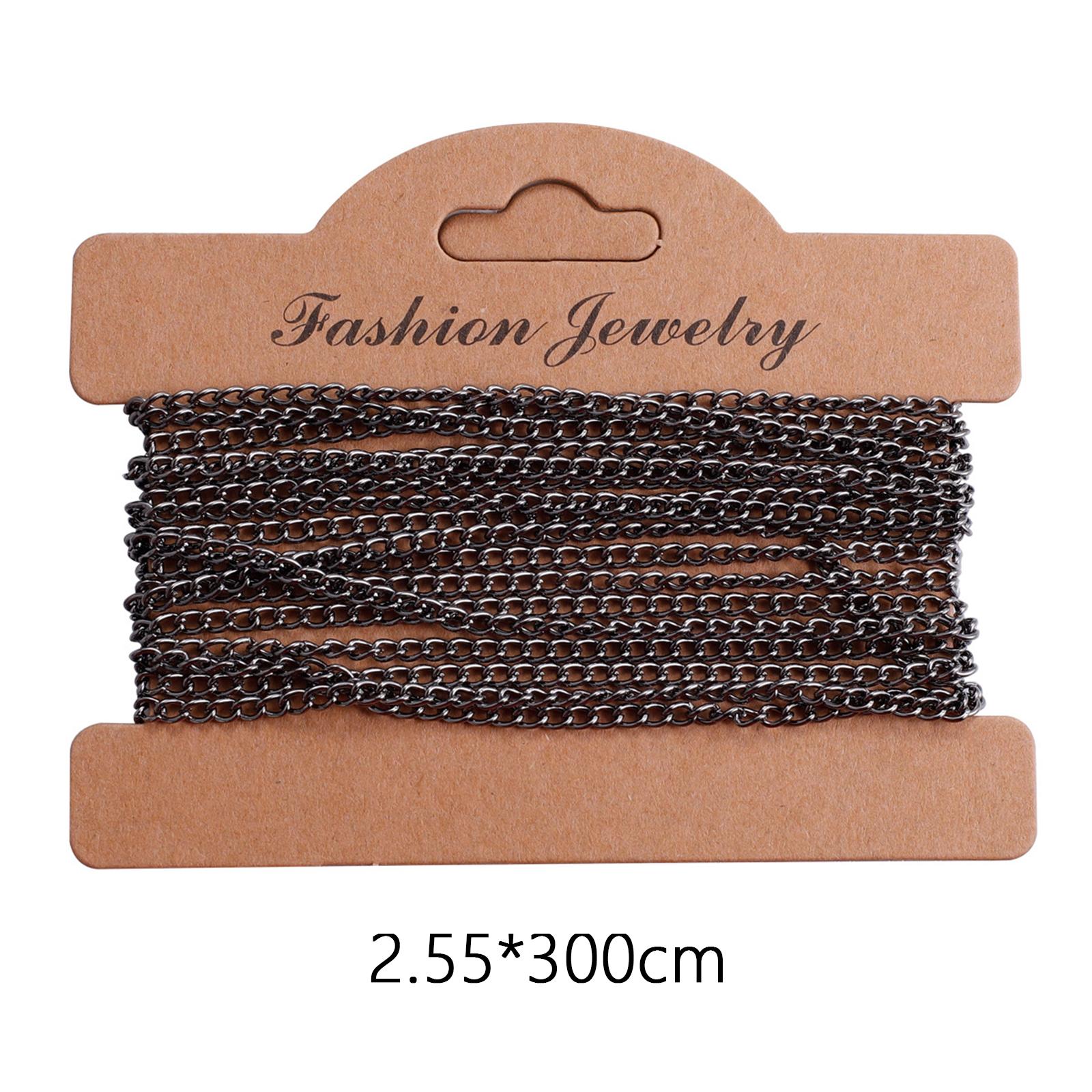 3xTwisted Link Chain DIY Jewelry Making Keychain Earrings Curb Cable Chain Gray Black Plating