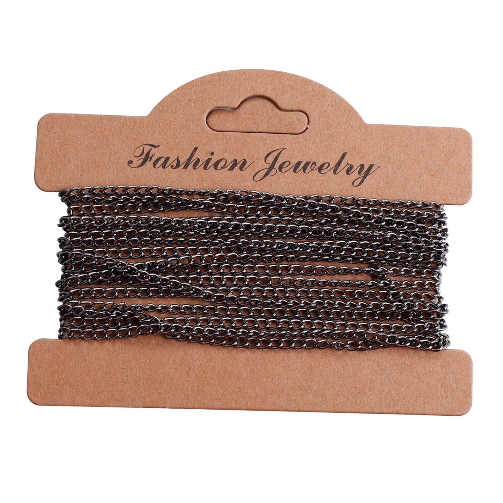 4xTwisted Link Chain DIY Jewelry Making Keychain Earrings Curb Cable Chain Gray Black Plating