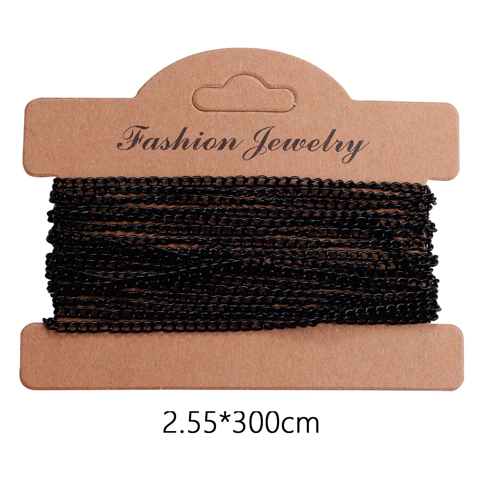 2xTwisted Link Chain DIY Jewelry Making Keychain Earrings Curb Cable Chain Black Plating