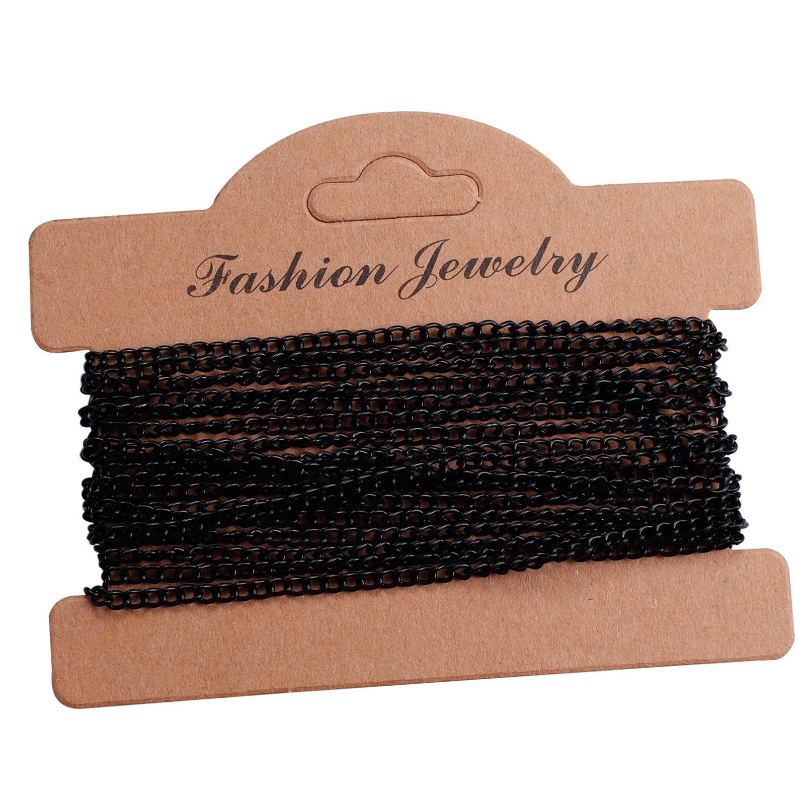 2xTwisted Link Chain DIY Jewelry Making Keychain Earrings Curb Cable Chain Black Plating