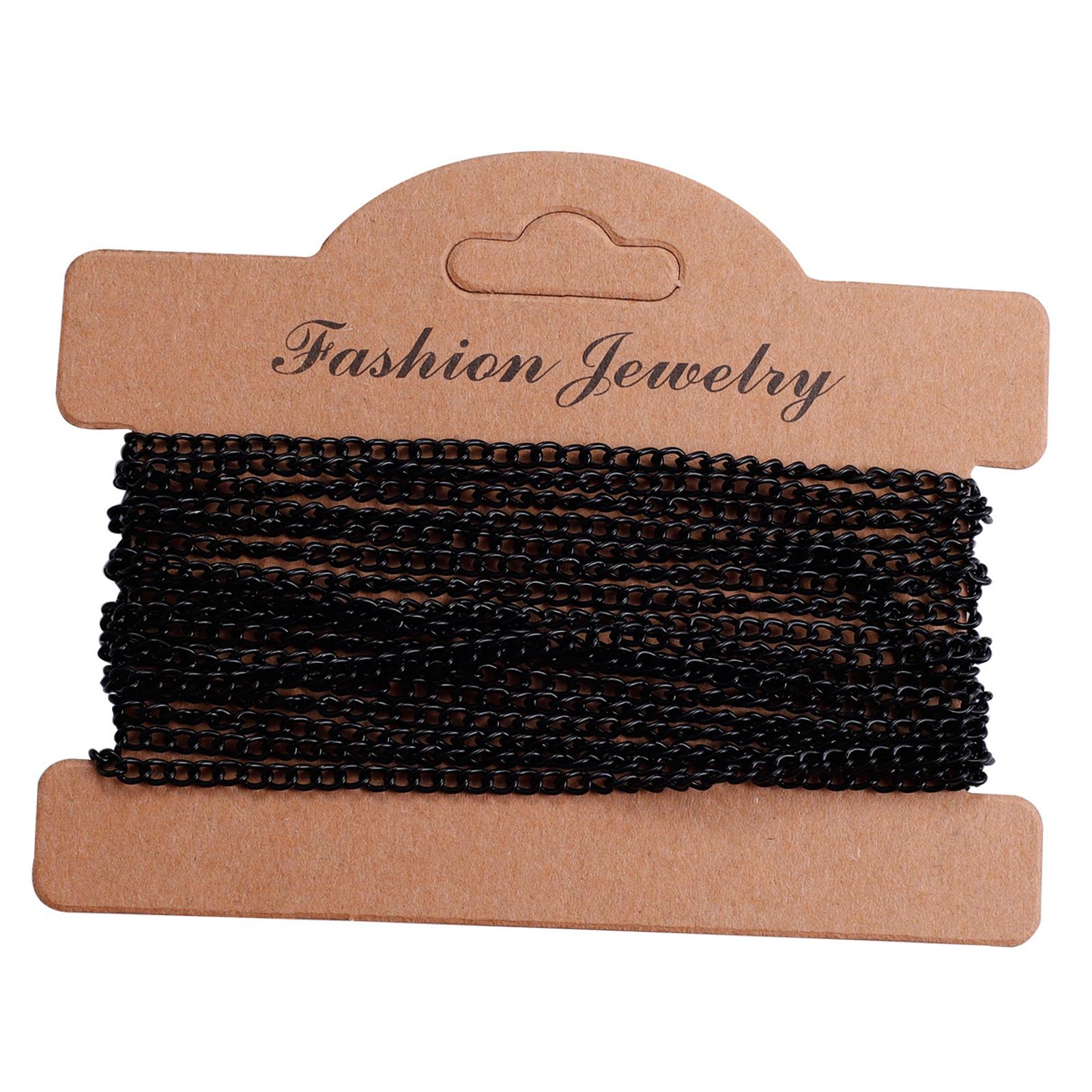2xTwisted Link Chain DIY Jewelry Making Keychain Earrings Curb Cable Chain Black Plating