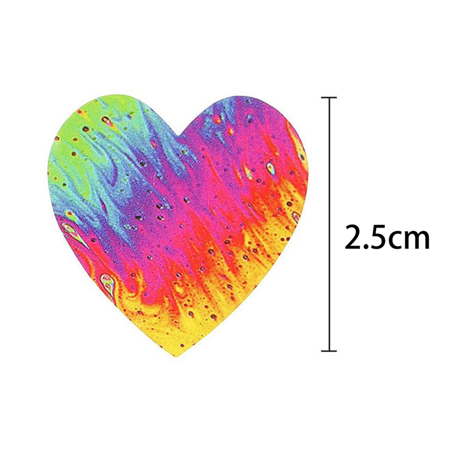 2x500 Pieces Funky Heart Stickers Heart Shaped Sticker for Cards Decoration 1 Inch