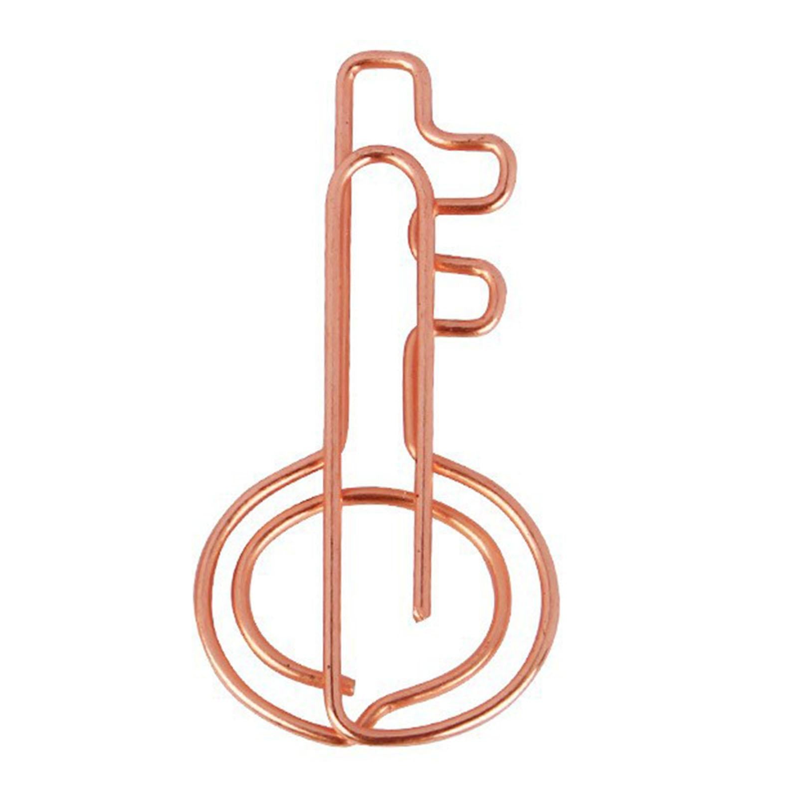 2x10 Pieces Rose Aureate Key Paper Clips Cartoon for Office Supplies File Note