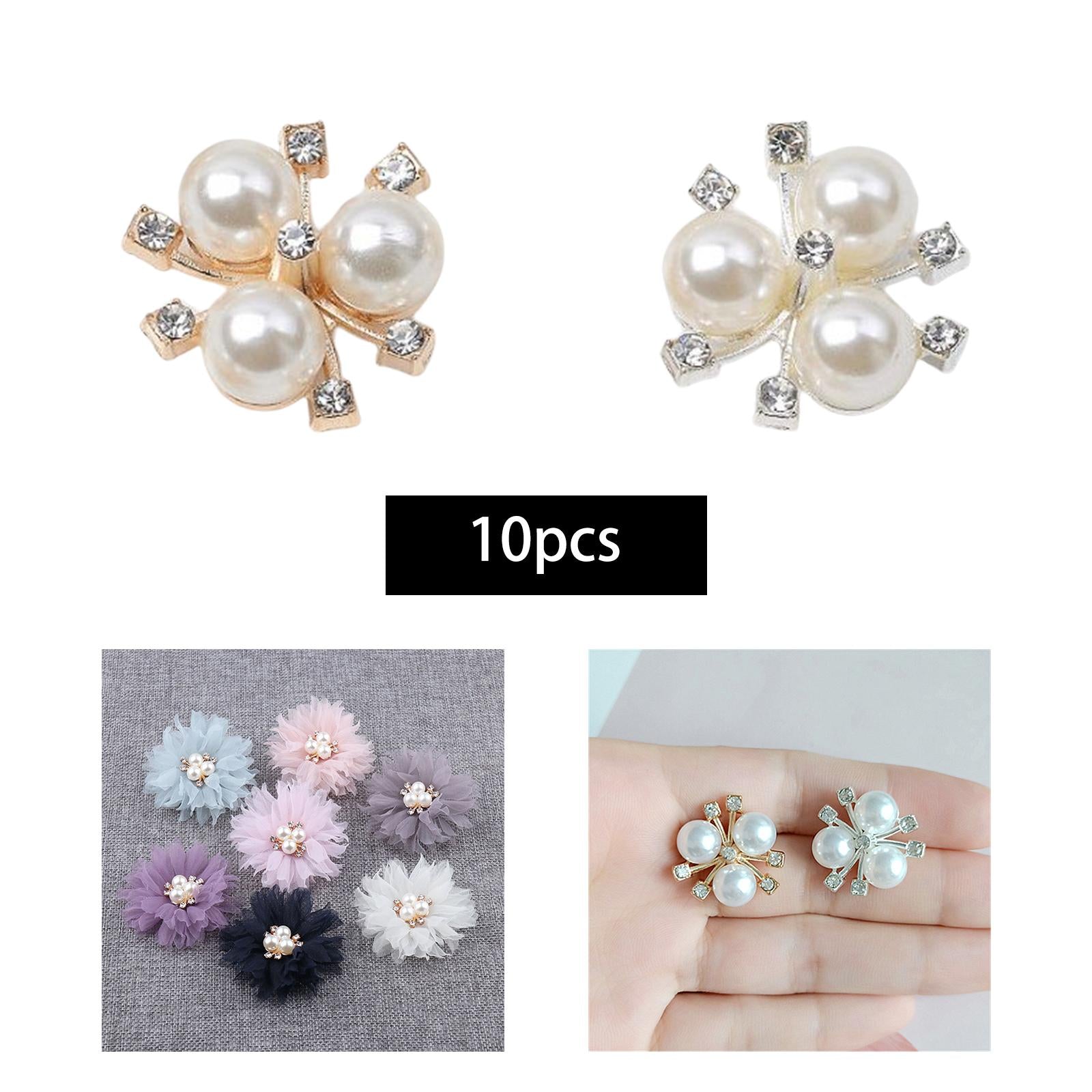 4x10Pcs Flatback Rhinestone Beads Buttons Accessory Embellishment for Clothing