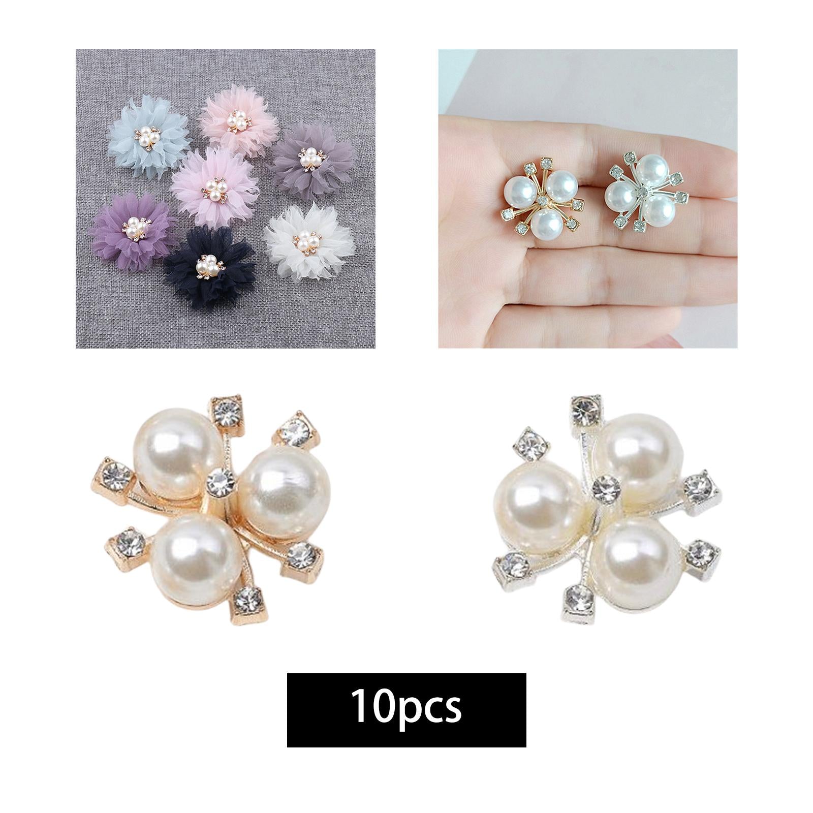 3x10Pcs Flatback Rhinestone Beads Buttons Accessory Embellishment for Clothing