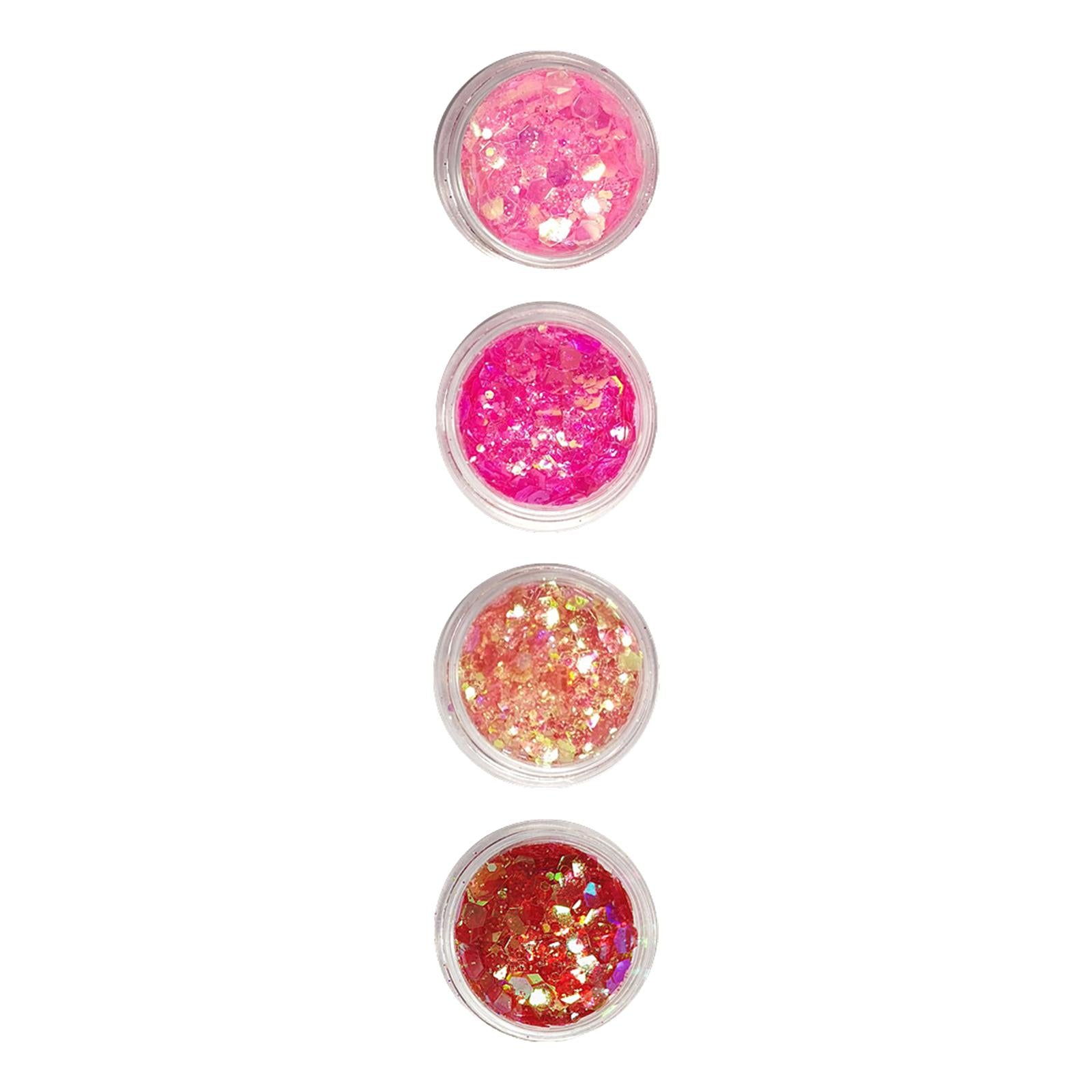 3x4Pcs Sparkle Sequin Flake Chunky Glitter for Nano Tapes Pedicure Phone Cases Style D
