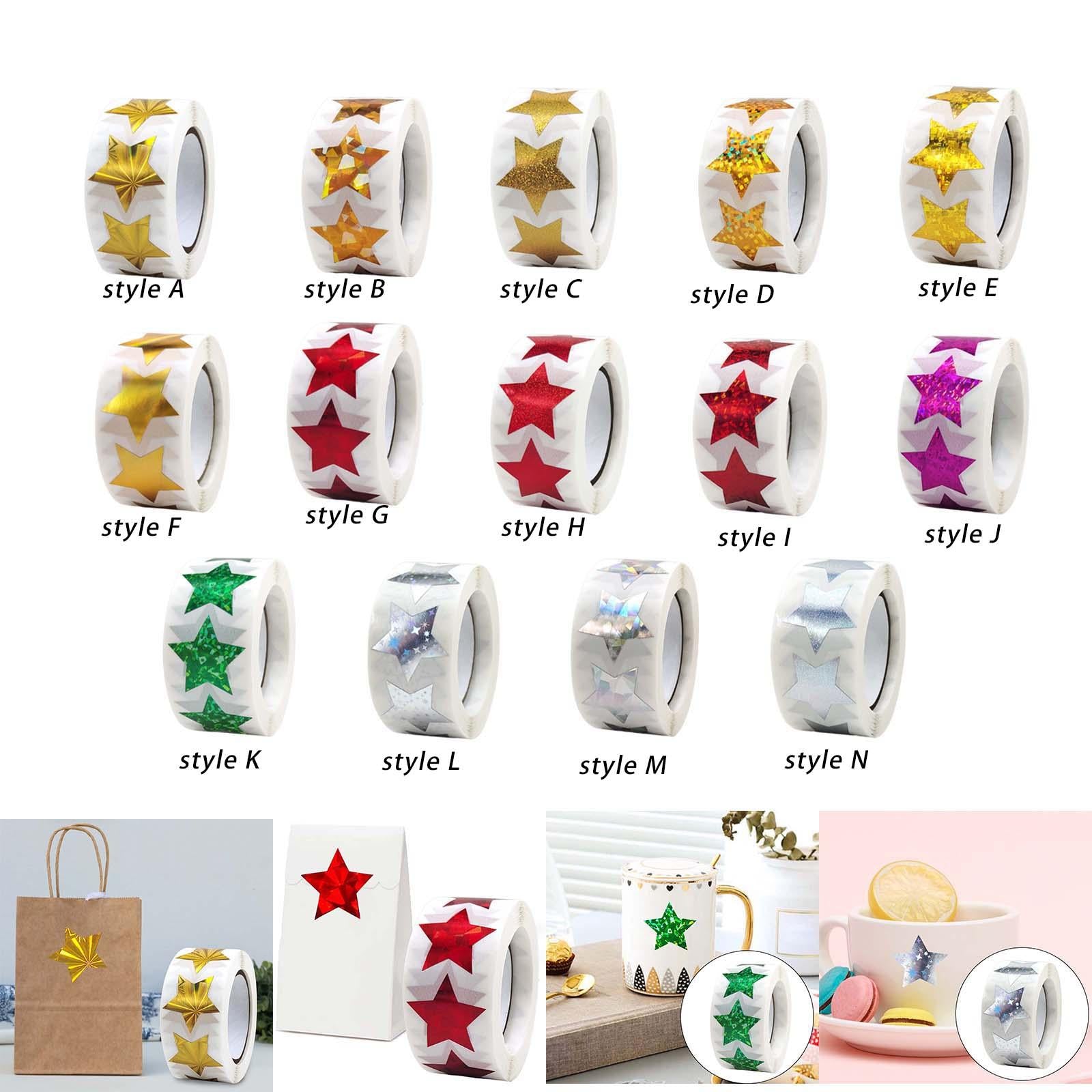 4x500x Star Stickers DIY Stickers Self Adhesive Envelope Stickers for Birthday style A