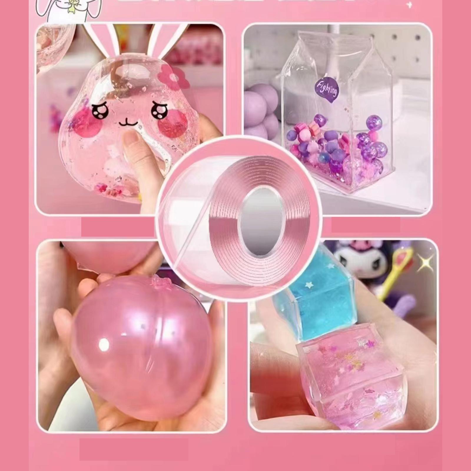 4xNano Mounting Tape Household Mounting Tape for Educational Toy Handmade Ball 1mmx4.5cmx1m violet