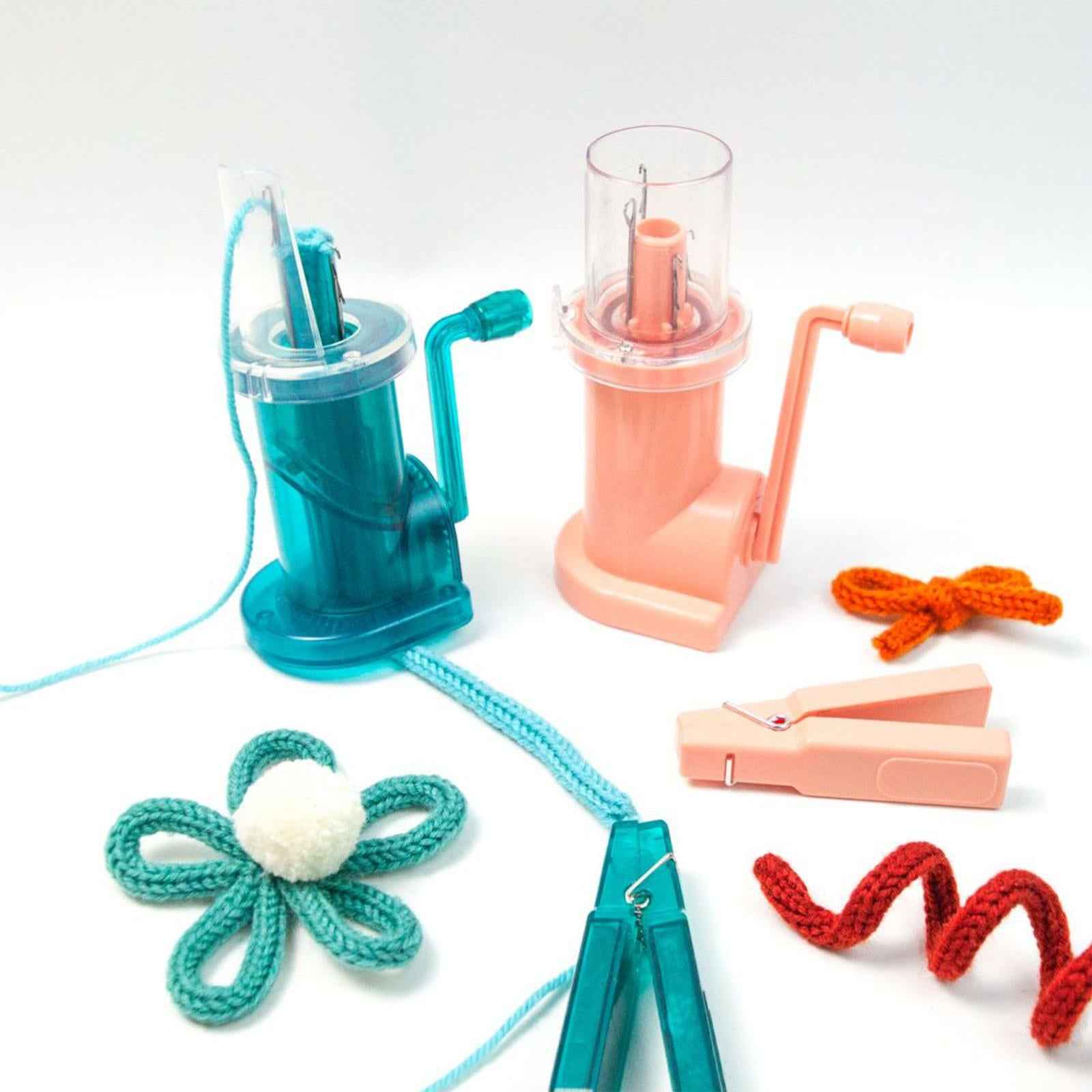 Mini Knitting Machine Easy Weaver Knitter DIY for Scarves Bracelets Sweaters Pink