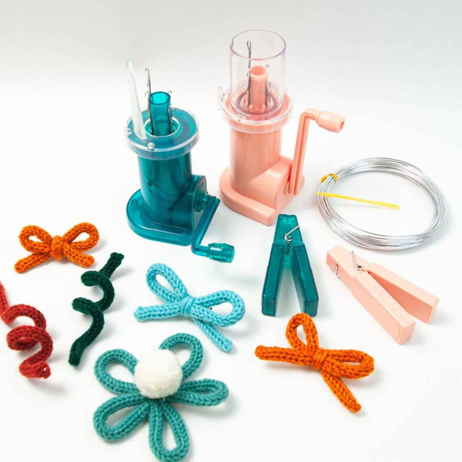 Mini Knitting Machine Easy Weaver Knitter DIY for Scarves Bracelets Sweaters Pink