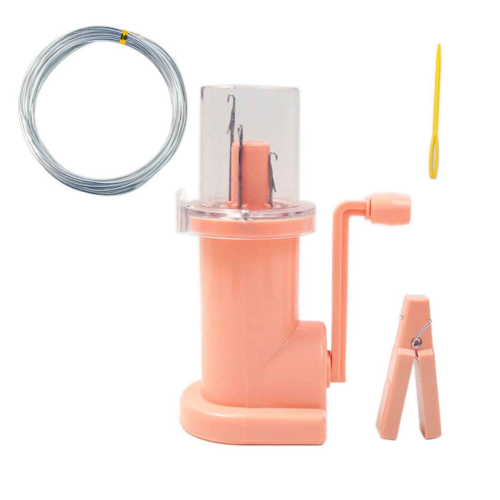 Mini Knitting Machine Easy Weaver Knitter DIY for Scarves Bracelets Sweaters Pink