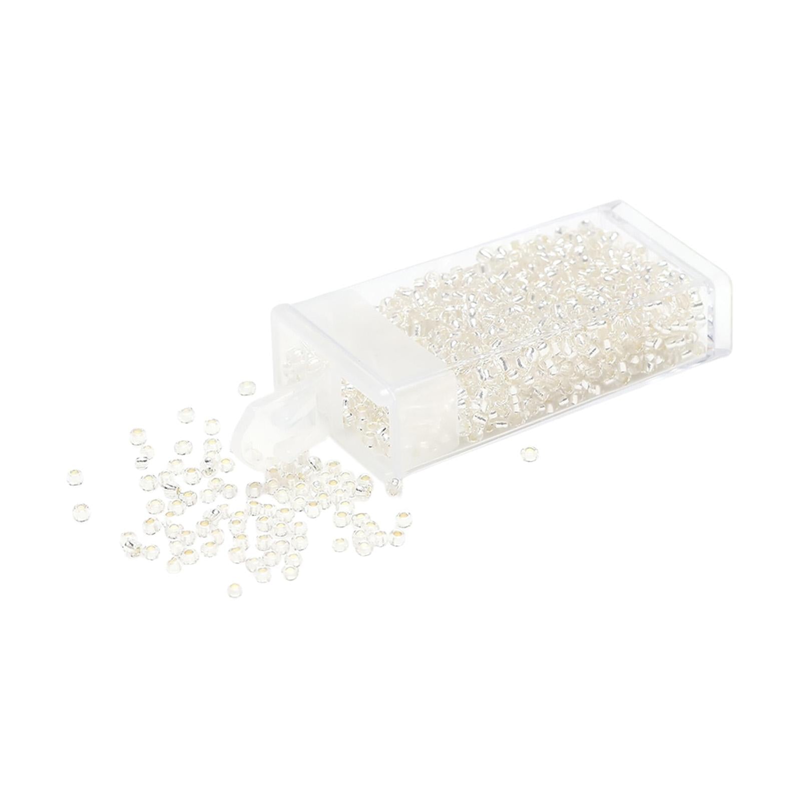 3x1000Pcs Glass Seed Beads Kit 2mm Craft Beads for Crafting DIY Jewelry Making White