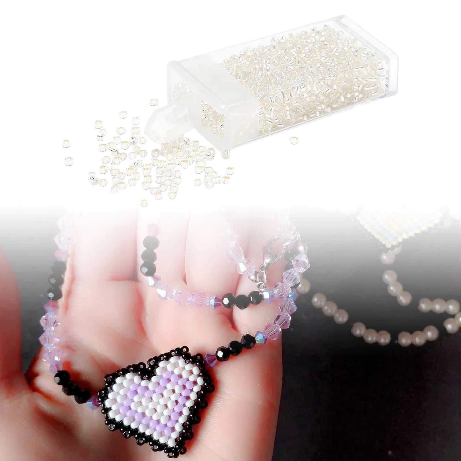 3x1000Pcs Glass Seed Beads Kit 2mm Craft Beads for Crafting DIY Jewelry Making White