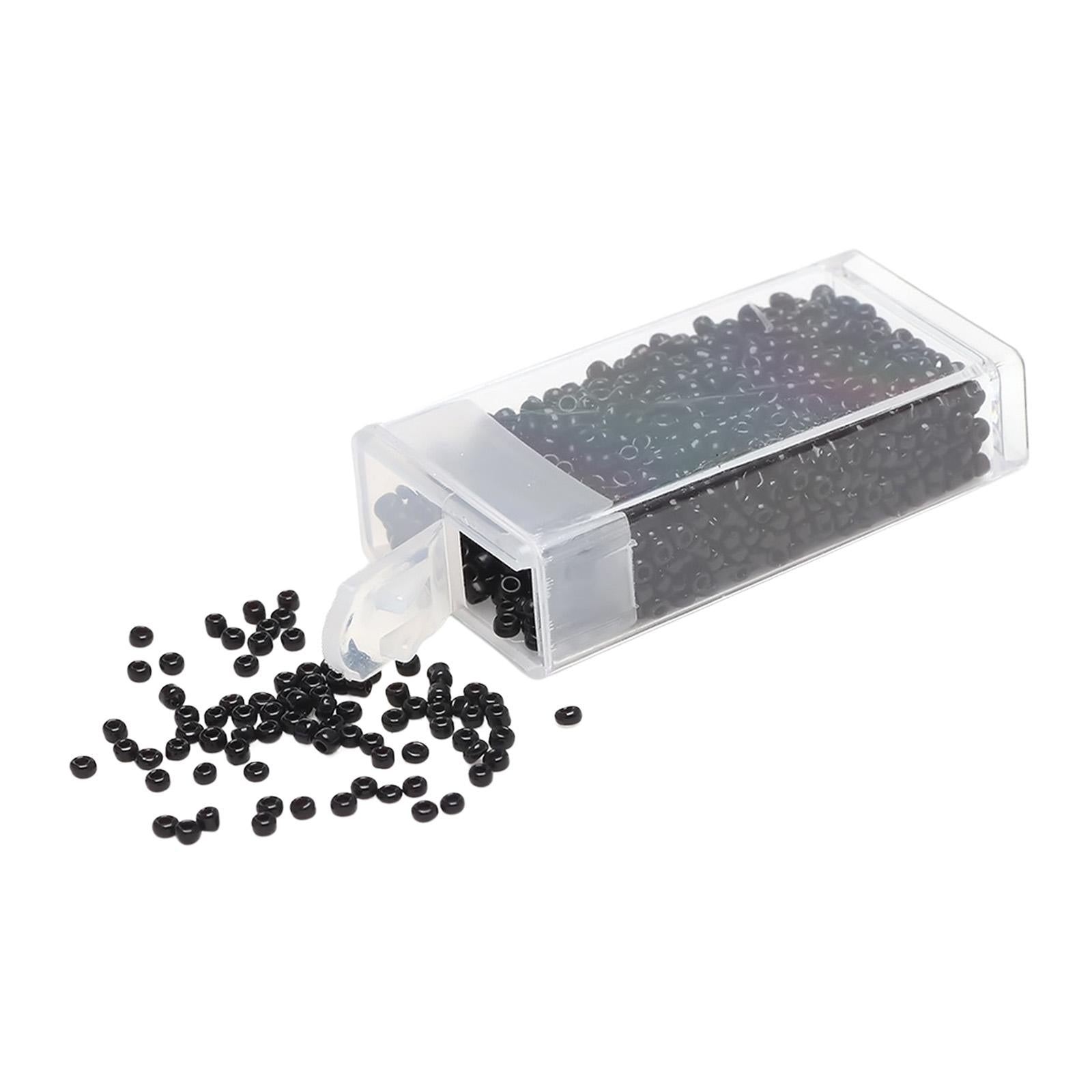 5x1000Pcs Glass Seed Beads Kit 2mm Craft Beads for Crafting DIY Jewelry Making Black