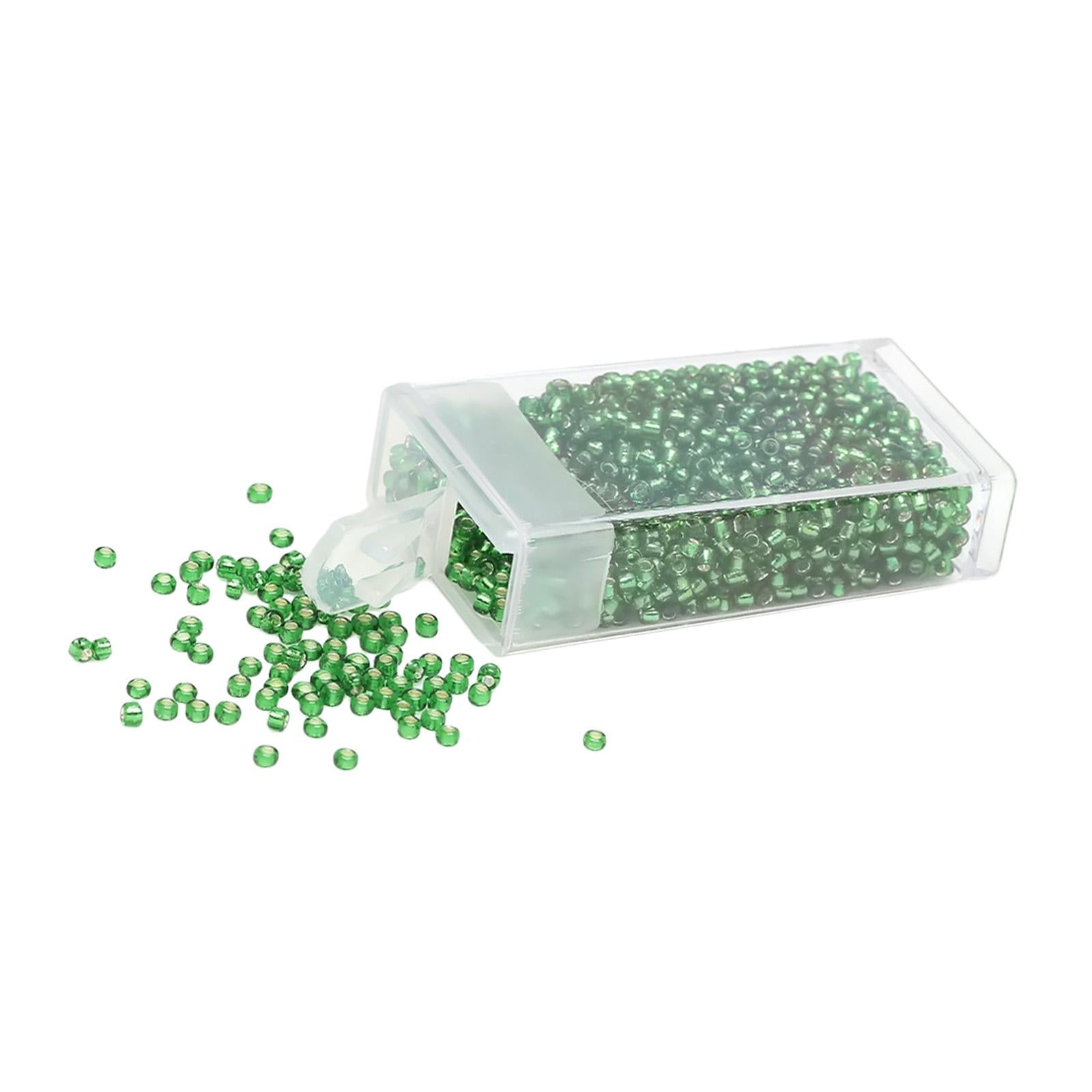4x1000Pcs Glass Seed Beads Kit 2mm Craft Beads for Crafting DIY Jewelry Making Green