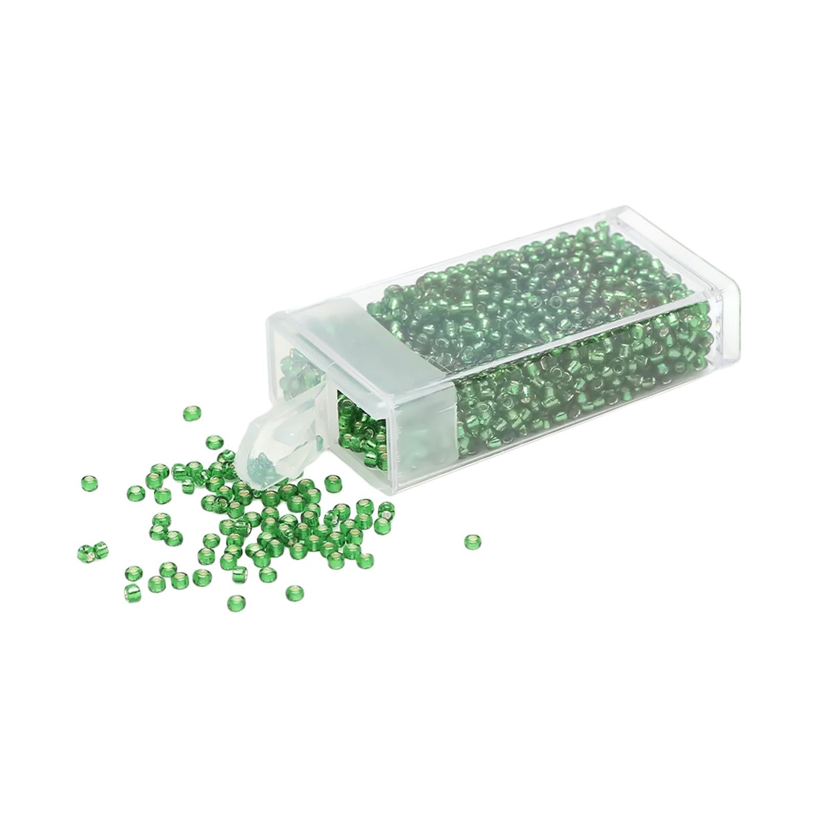 4x1000Pcs Glass Seed Beads Kit 2mm Craft Beads for Crafting DIY Jewelry Making Green