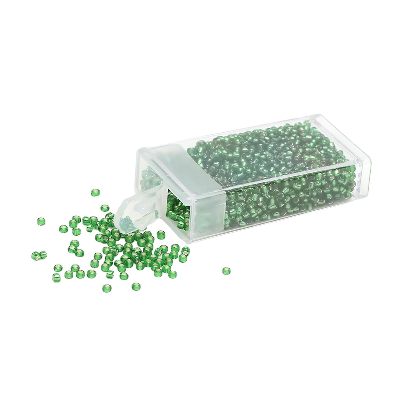 4x1000Pcs Glass Seed Beads Kit 2mm Craft Beads for Crafting DIY Jewelry Making Green
