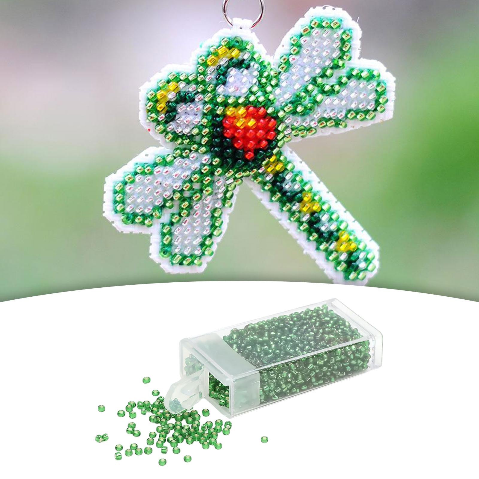 4x1000Pcs Glass Seed Beads Kit 2mm Craft Beads for Crafting DIY Jewelry Making Green