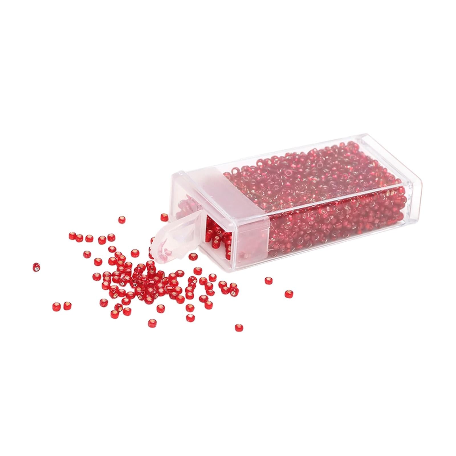 2x1000Pcs Glass Seed Beads Kit 2mm Craft Beads for Crafting DIY Jewelry Making Red