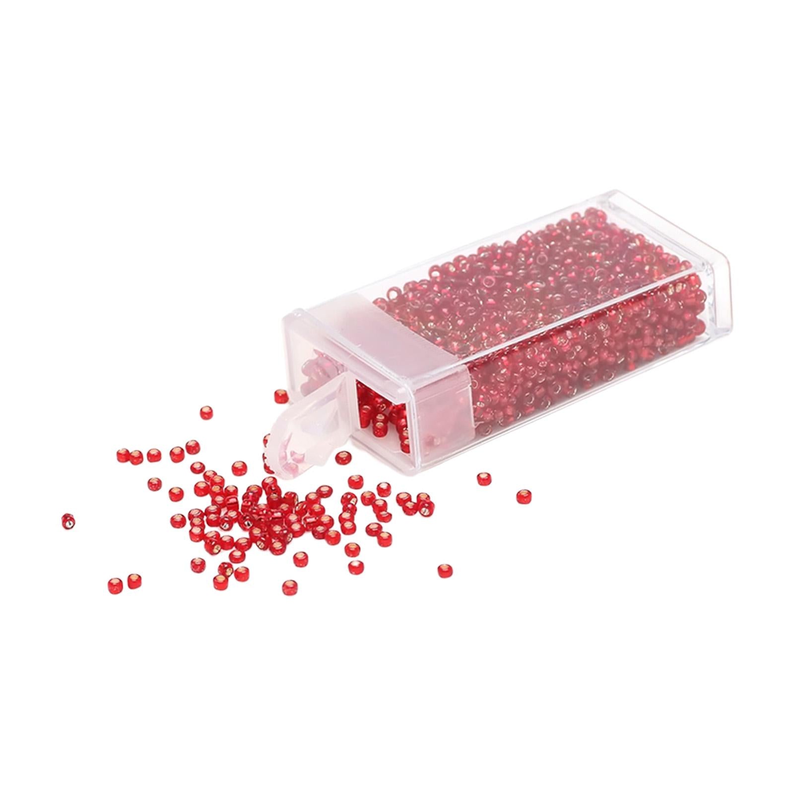 2x1000Pcs Glass Seed Beads Kit 2mm Craft Beads for Crafting DIY Jewelry Making Red