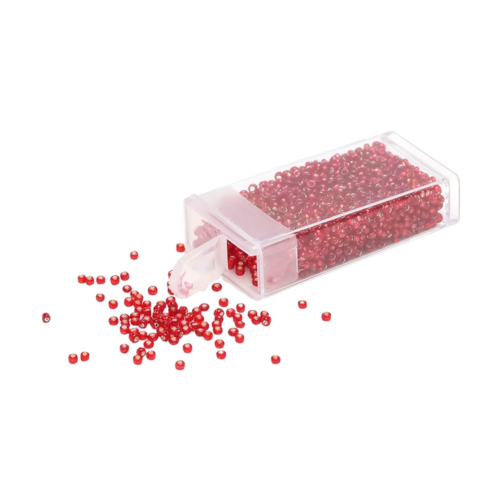 3x1000Pcs Glass Seed Beads Kit 2mm Craft Beads for Crafting DIY Jewelry Making Red