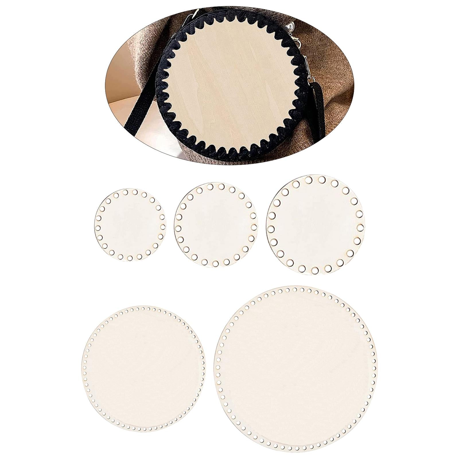 4xWood Basket Bottom Carved Blank Round Bottom for Crochet Bag Basket Making 10cm