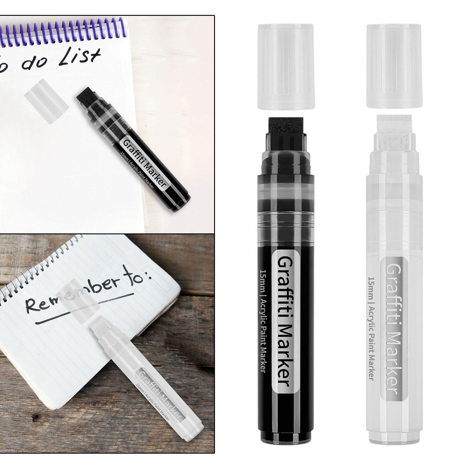 3xAcrylic Paint Markers DIY Crafts Writing for Ceramic Paper Drawing Porcelain black