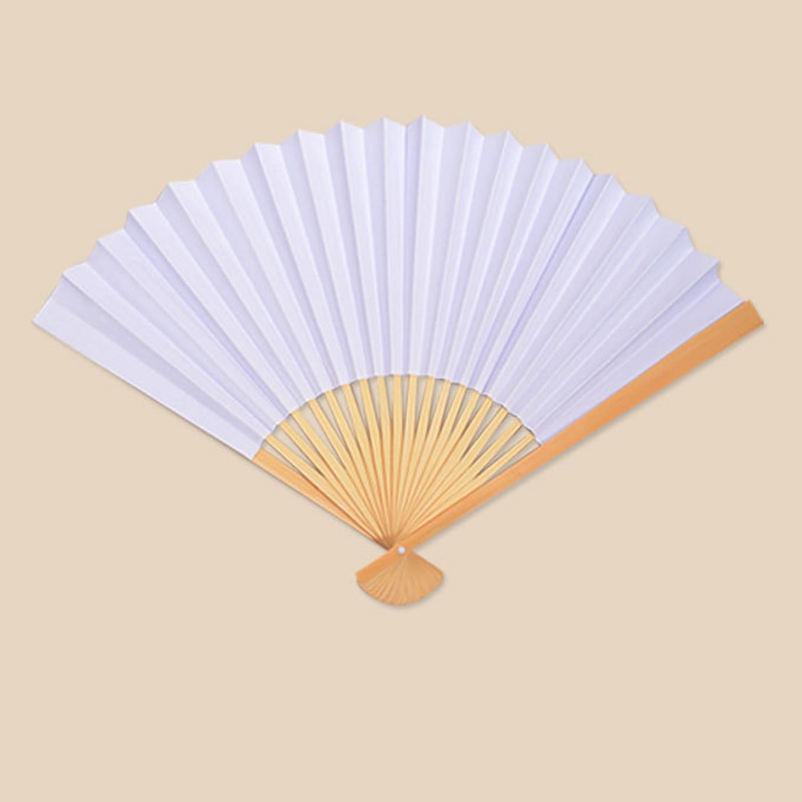 2xBamboo Hand Held Fan Blank Handmade for Home Party Favors Preschool Supplies 10 Inch