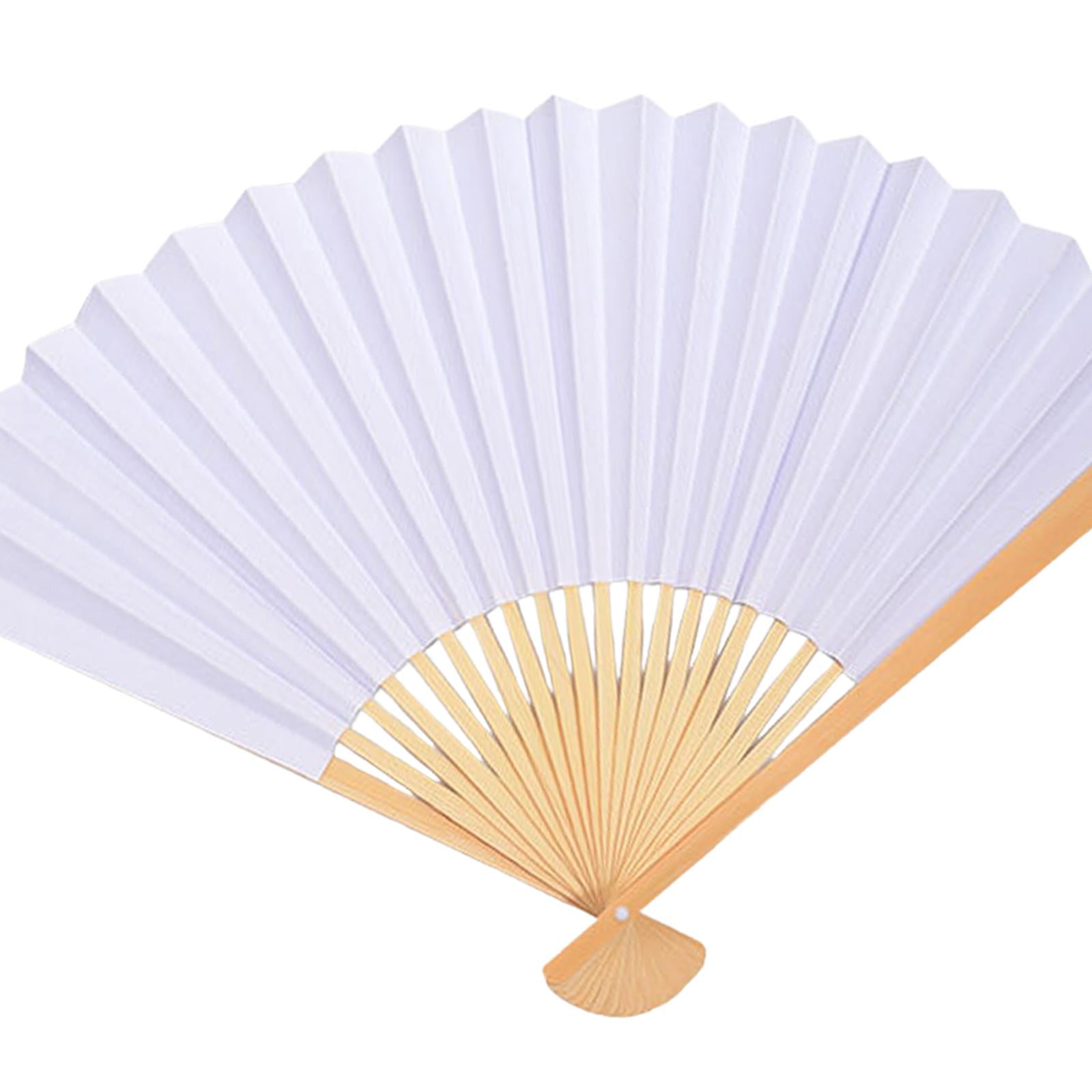 2xBamboo Hand Held Fan Blank Handmade for Home Party Favors Preschool Supplies 12 Inch