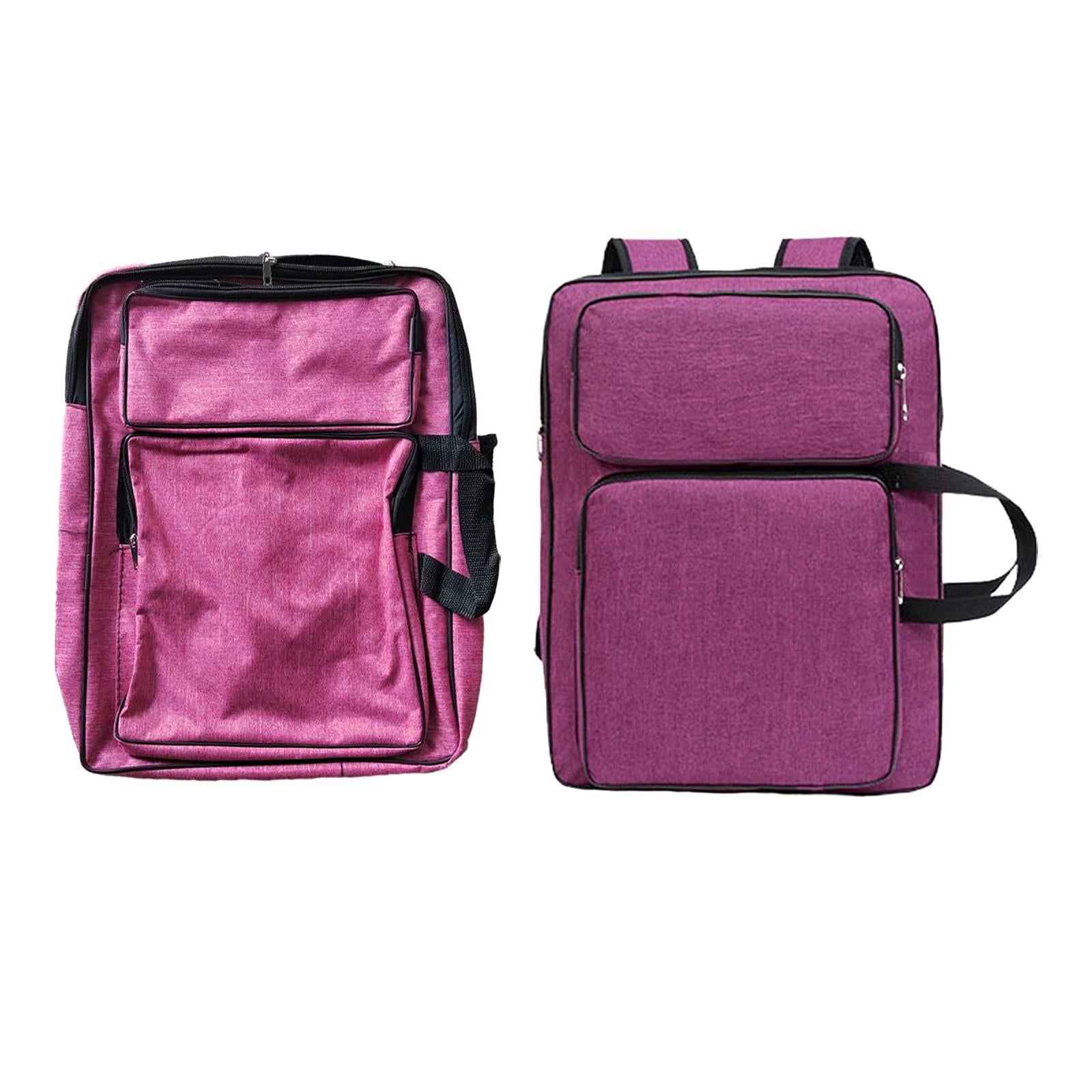 A3 Art Portfolio Case Tote Bag Water Resistant Art Supplies Artists Backpack Purple