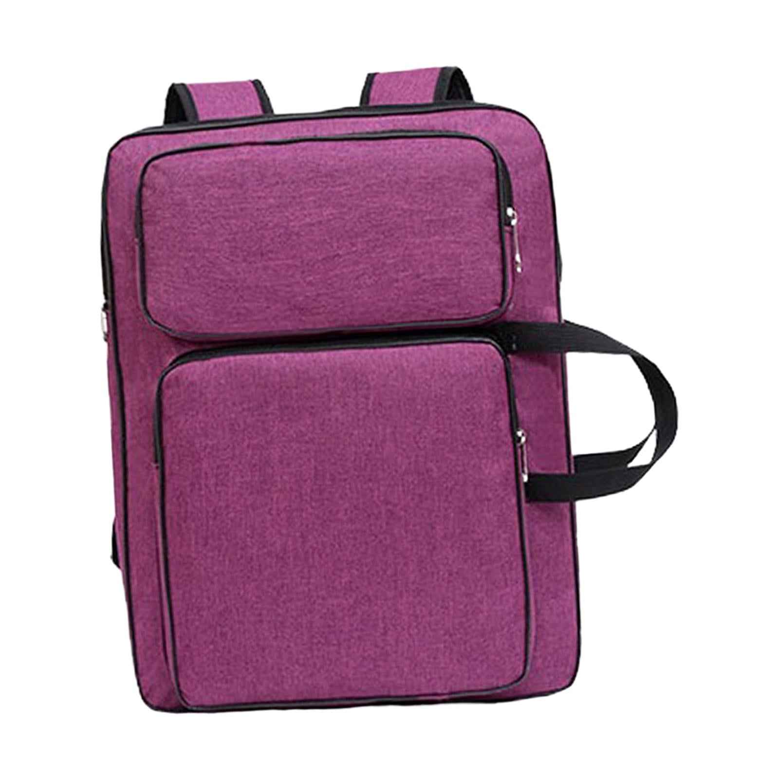 A3 Art Portfolio Case Tote Bag Water Resistant Art Supplies Artists Backpack Purple