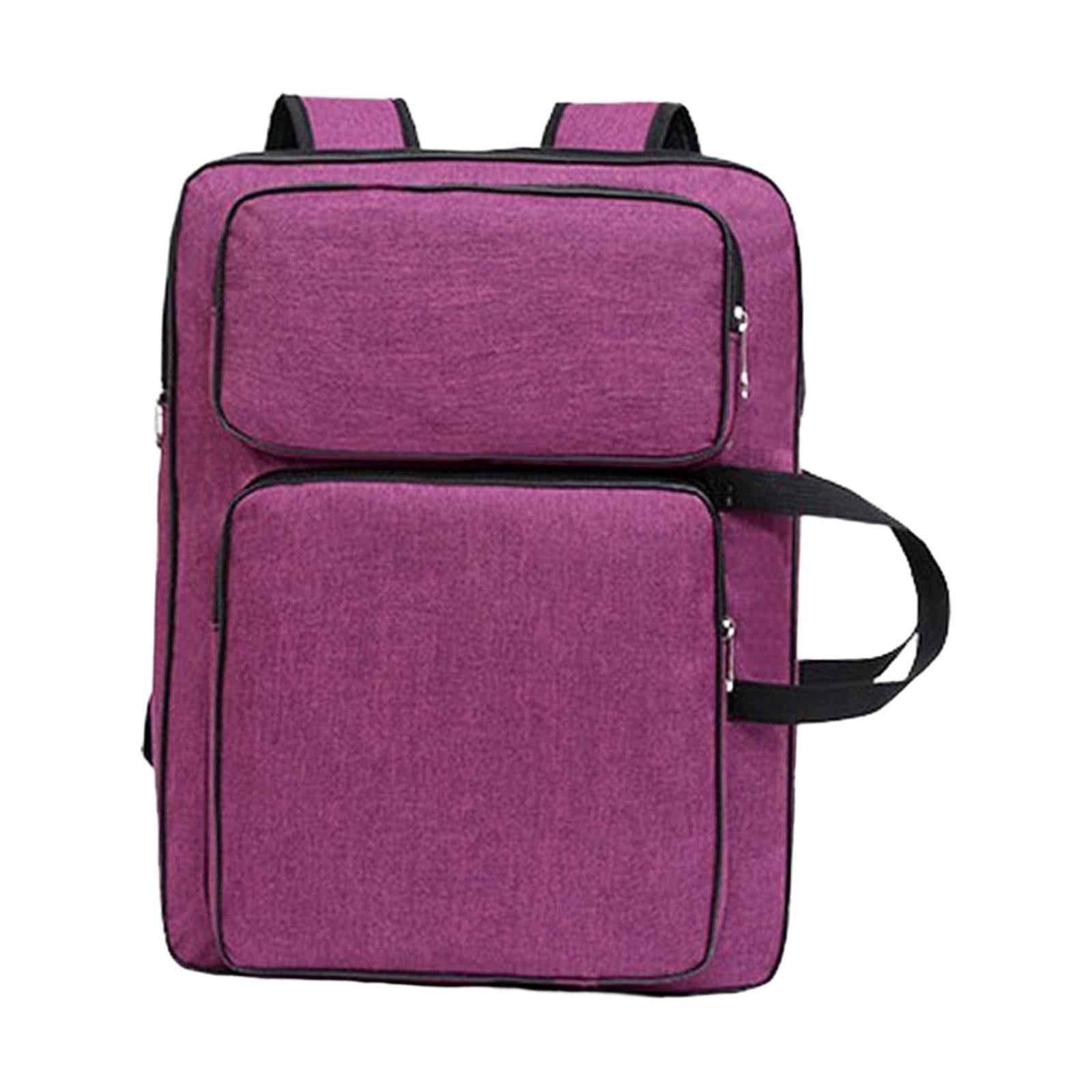 A3 Art Portfolio Case Tote Bag Water Resistant Art Supplies Artists Backpack Purple