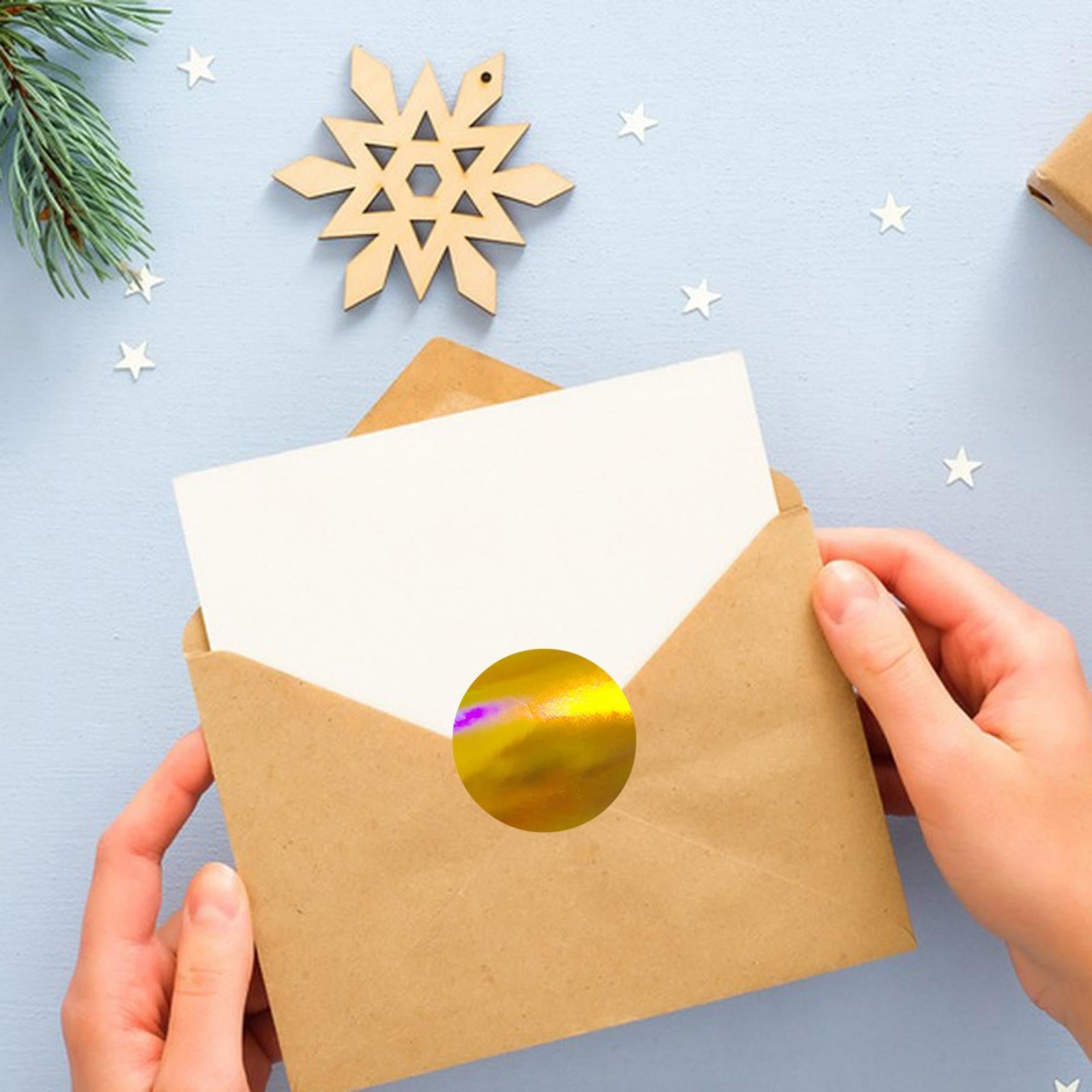 3x500x/Roll Self Adhesive Seal Stickers for Boutiques Greeting Card DIY Crafts Golden Style E