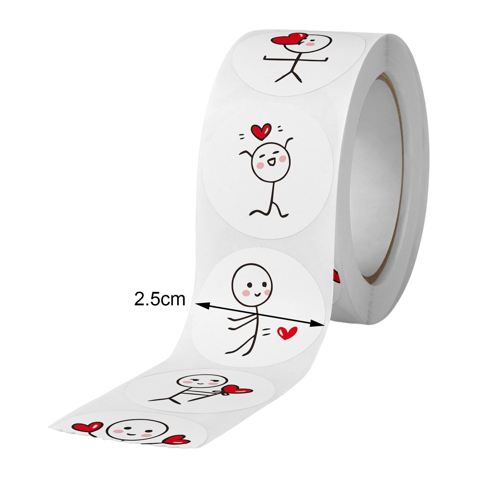 4x500 Pieces Valentine's Day Stickers Decor for Present Package Festival Party