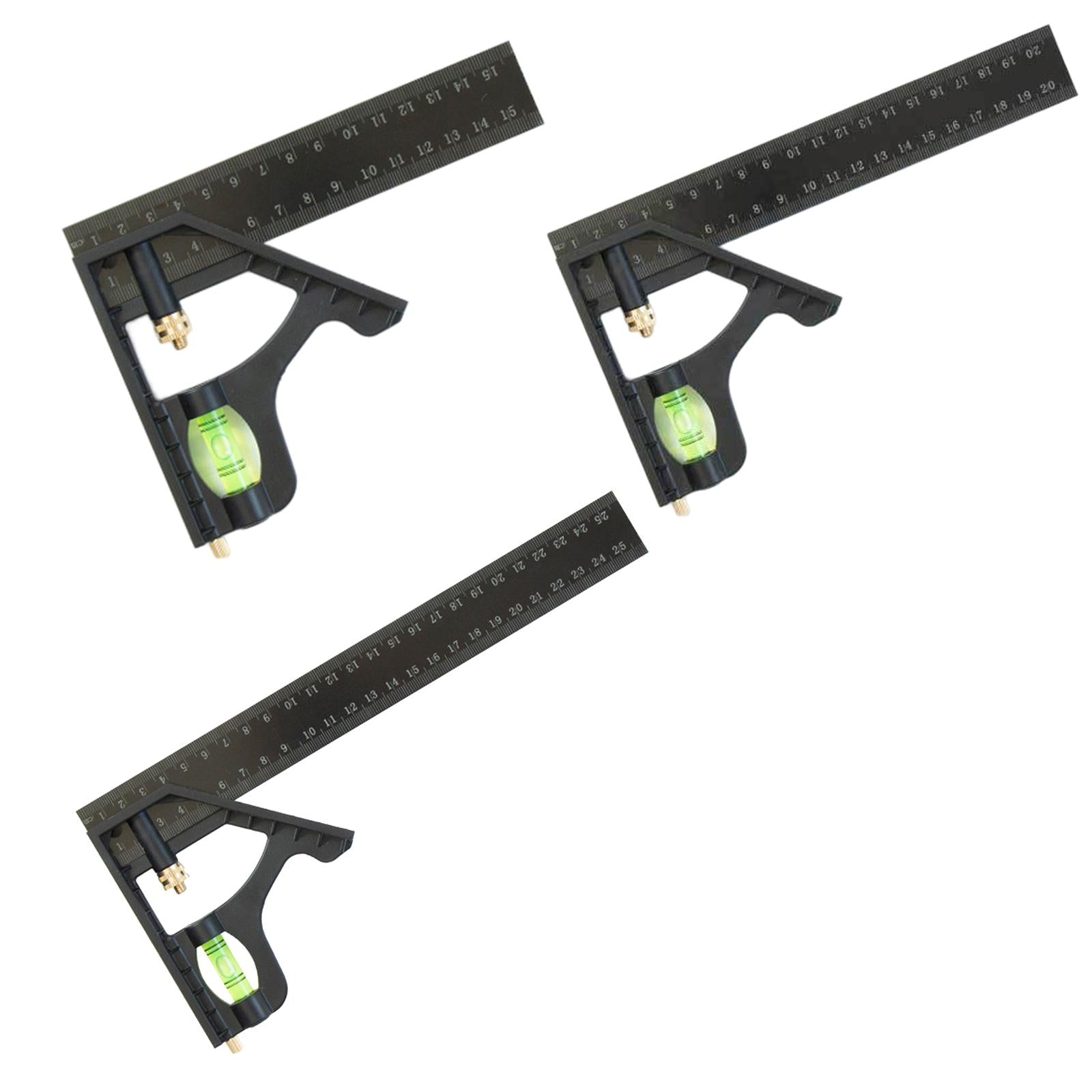 2xAdjustable Carpenters Square with Horizontal Bubbles Right Protractor Square 15cm