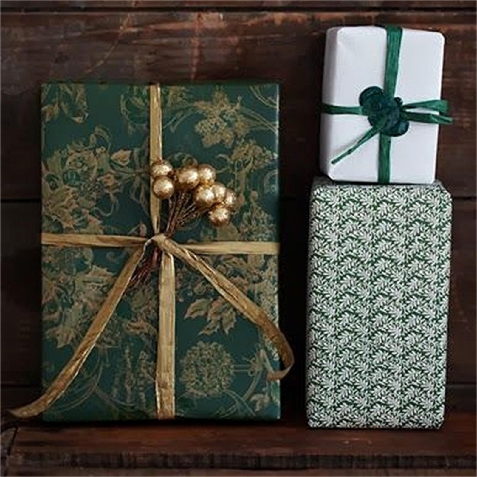 3xRaffia Paper Ribbon Packing Paper Twine Ribbon for Packing Wrapping Bouquets Gold