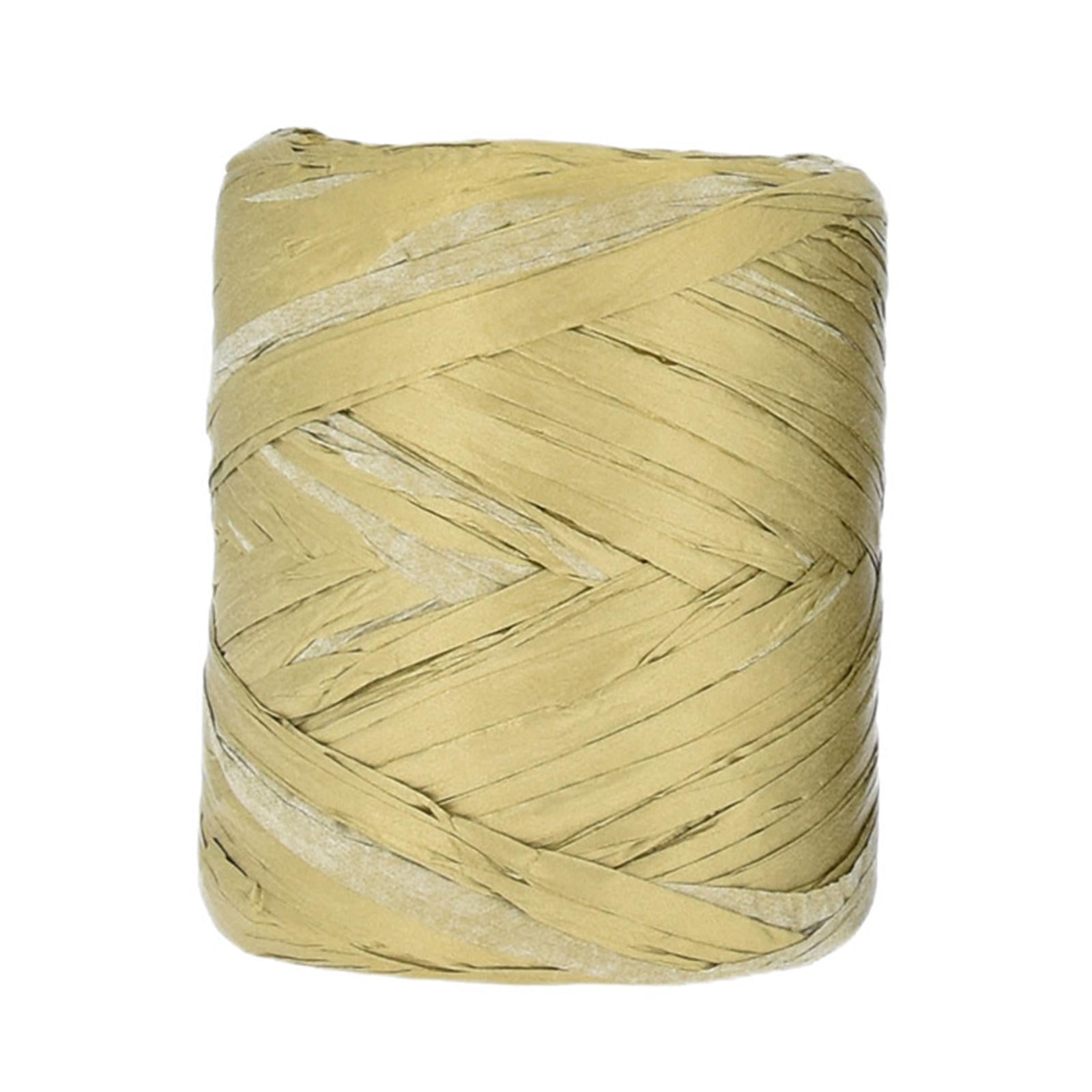 3xRaffia Paper Ribbon Packing Paper Twine Ribbon for Packing Wrapping Bouquets Gold