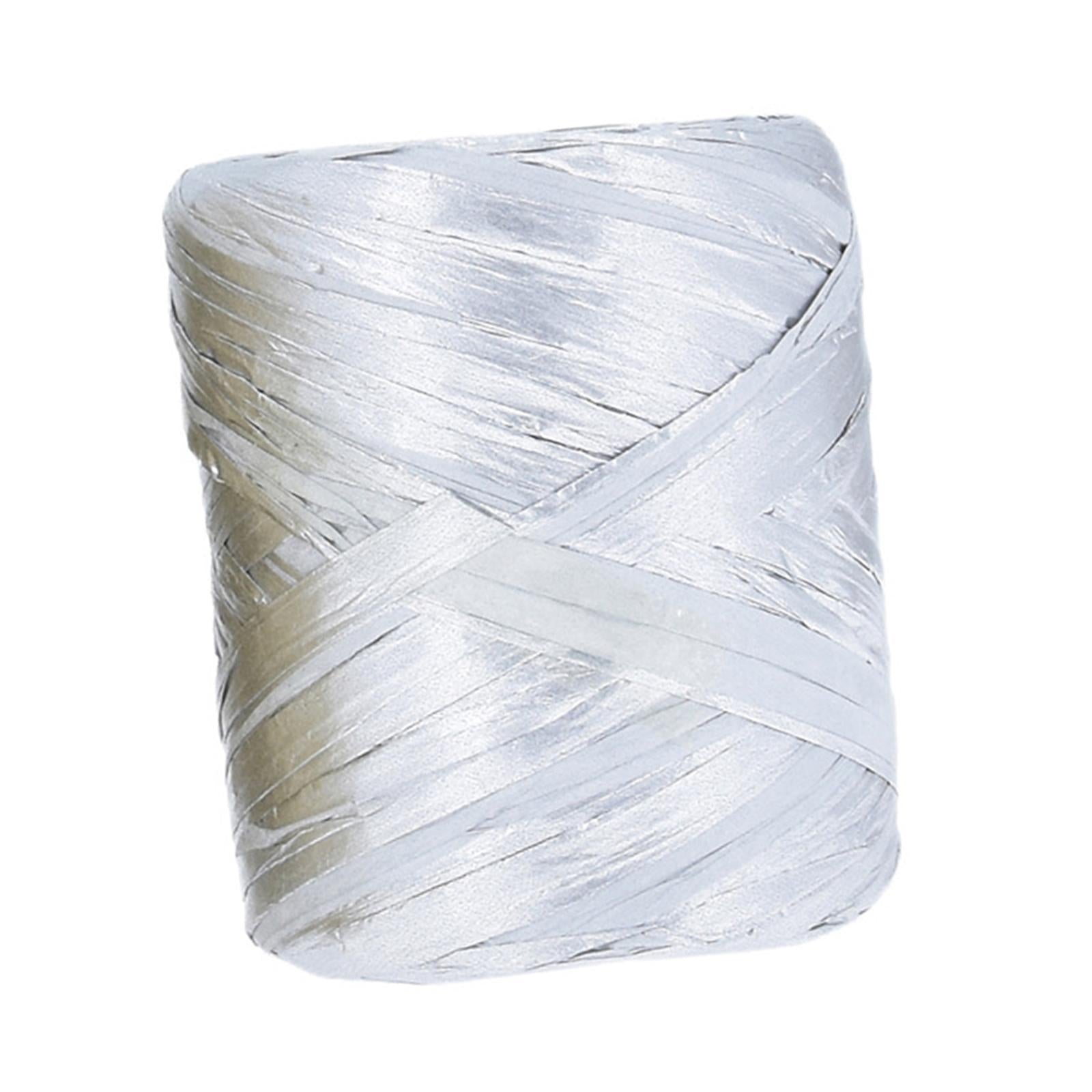 3xRaffia Paper Ribbon Packing Paper Twine Ribbon for Packing Wrapping Bouquets Argent