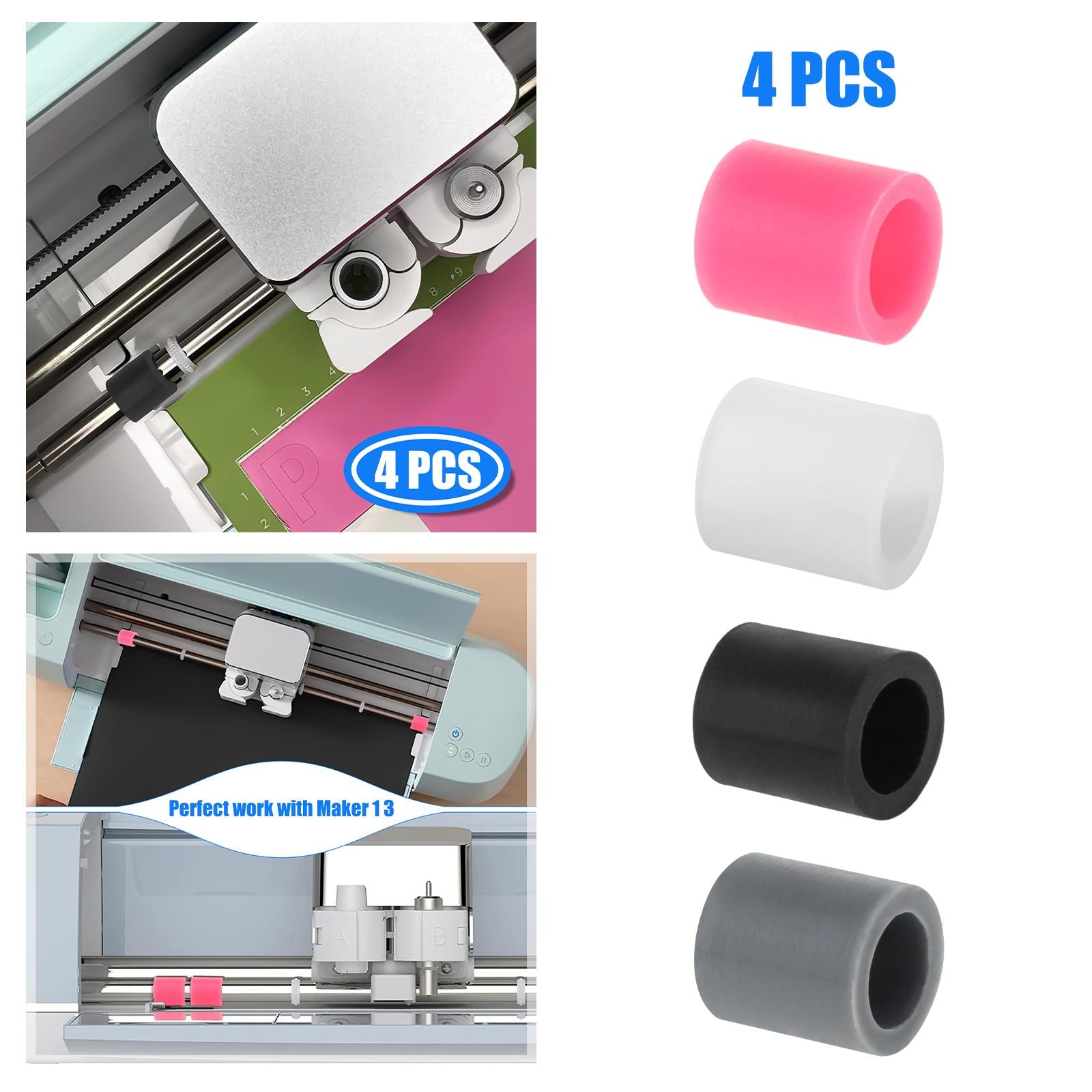 3x4Pcs Rubber Rollers Durable Rubber Roller Wheel for Electric Cutting Machine Pink